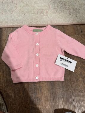 Baby Pink Button-Front Cardigan Sweater - Classic Knit